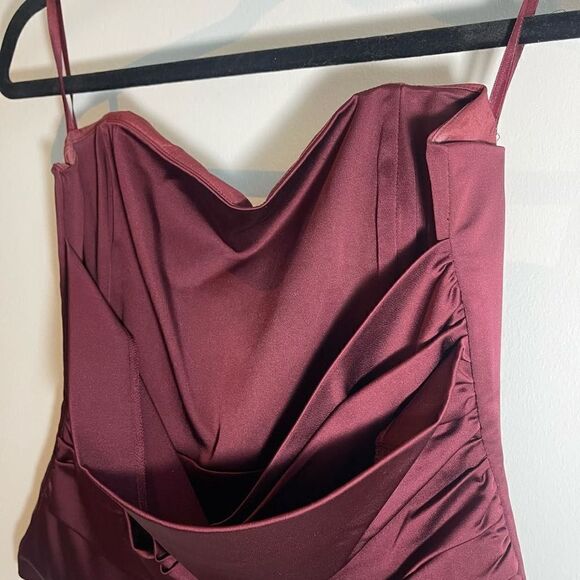 BCBGmaxazria Y2k Wine/Burgundy Sateen Corset Top - Small - Picture 5 of 8